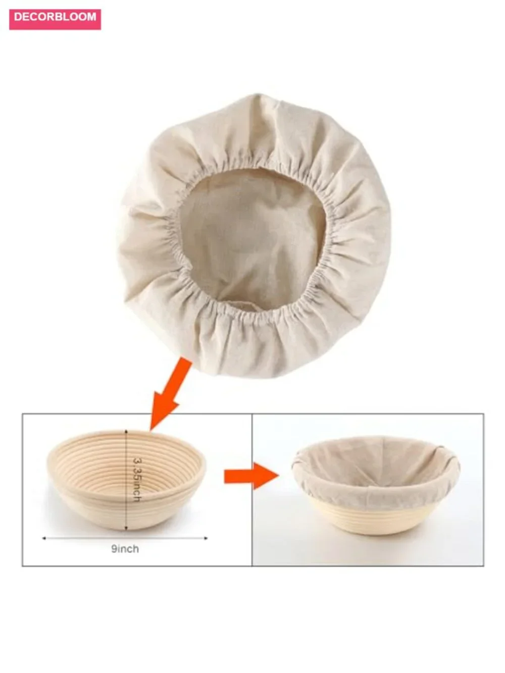 6 Pack Round Bread Proofing Basket Cloth Liners Linen Cotton Sourdough Baking